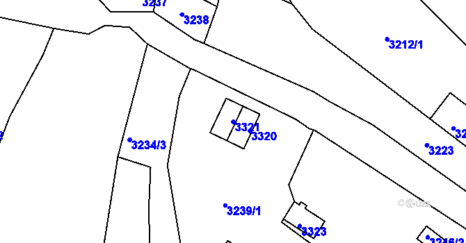Parcela st. 3321 v KÚ Zbraslav, Katastrální mapa