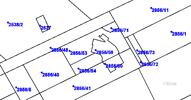 Parcela st. 2856/59 v KÚ Zbraslav, Katastrální mapa