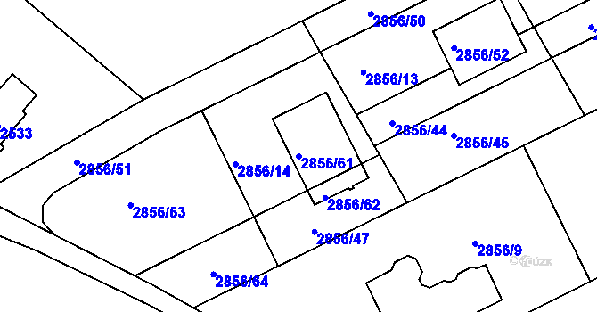 Parcela st. 2856/61 v KÚ Zbraslav, Katastrální mapa