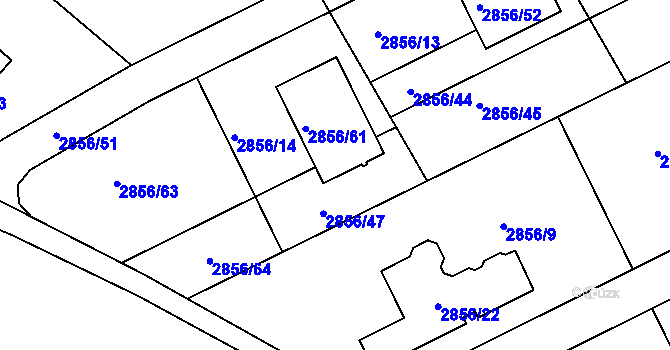 Parcela st. 2856/62 v KÚ Zbraslav, Katastrální mapa
