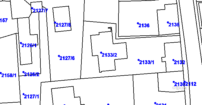 Parcela st. 2133/2 v KÚ Zbraslav, Katastrální mapa