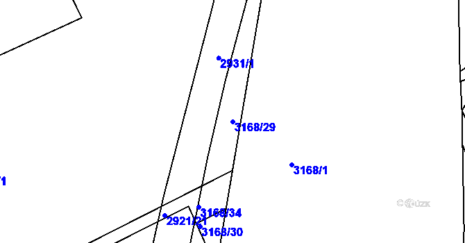 Parcela st. 3168/29 v KÚ Zbraslav, Katastrální mapa