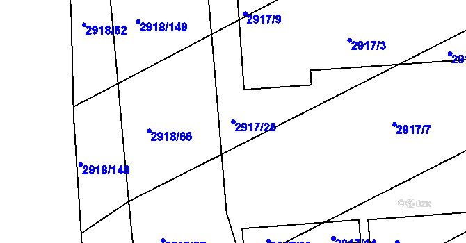 Parcela st. 2917/28 v KÚ Zbraslav, Katastrální mapa