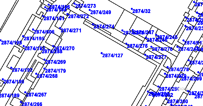 Parcela st. 2874/127 v KÚ Zbraslav, Katastrální mapa