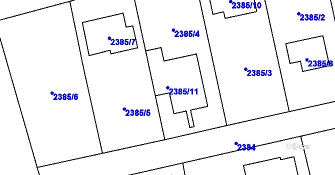 Parcela st. 2385/11 v KÚ Zbraslav, Katastrální mapa