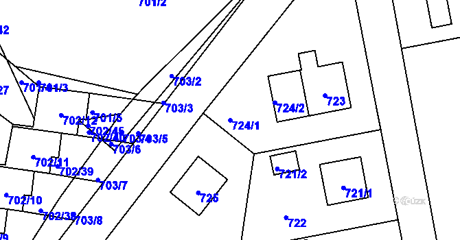 Parcela st. 724/1 v KÚ Zbraslav, Katastrální mapa