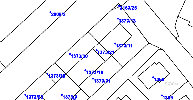 Parcela st. 1373/21 v KÚ Zbraslav, Katastrální mapa