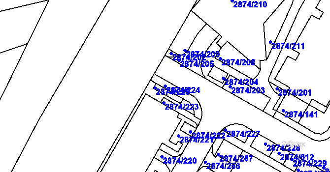 Parcela st. 2874/224 v KÚ Zbraslav, Katastrální mapa