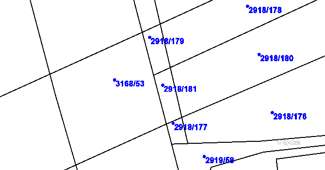 Parcela st. 2918/181 v KÚ Zbraslav, Katastrální mapa
