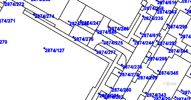Parcela st. 2874/277 v KÚ Zbraslav, Katastrální mapa