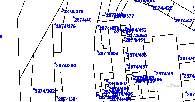 Parcela st. 2874/409 v KÚ Zbraslav, Katastrální mapa