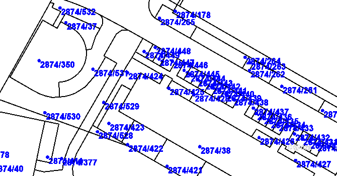 Parcela st. 2874/425 v KÚ Zbraslav, Katastrální mapa
