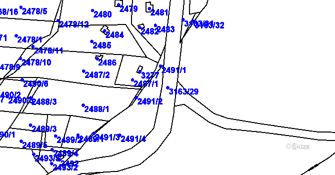 Parcela st. 3163/29 v KÚ Zbraslav, Katastrální mapa