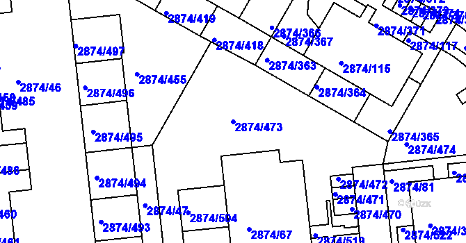 Parcela st. 2874/473 v KÚ Zbraslav, Katastrální mapa