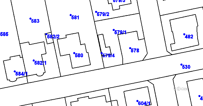Parcela st. 579/4 v KÚ Zbraslav, Katastrální mapa