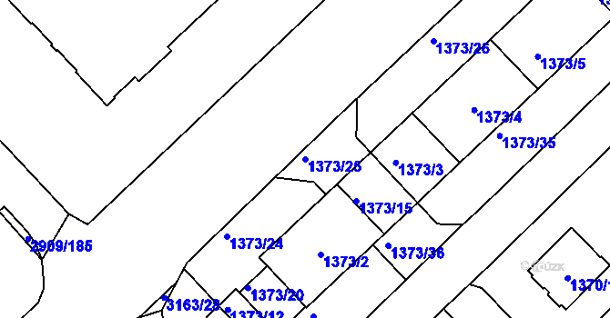 Parcela st. 1373/25 v KÚ Zbraslav, Katastrální mapa
