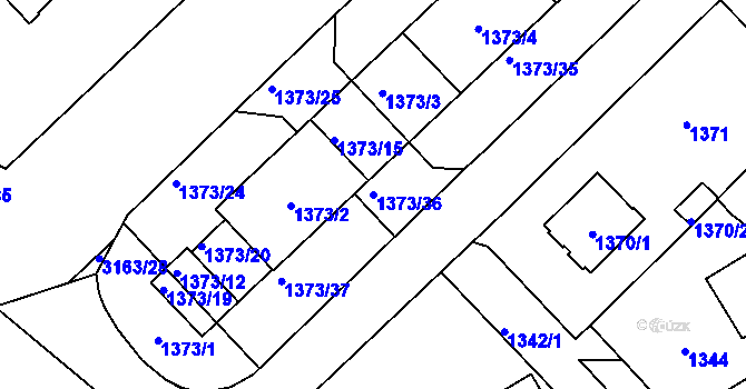 Parcela st. 1373/36 v KÚ Zbraslav, Katastrální mapa