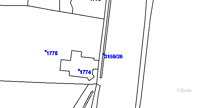 Parcela st. 3159/26 v KÚ Zbraslav, Katastrální mapa