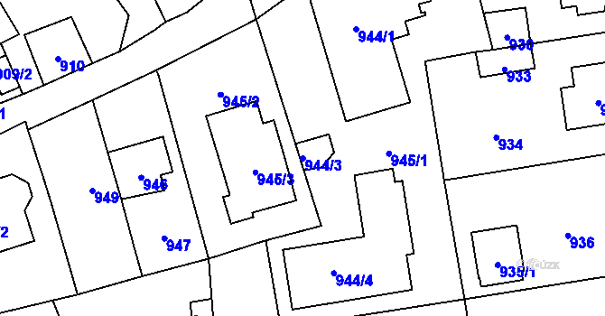 Parcela st. 944/3 v KÚ Zbraslav, Katastrální mapa