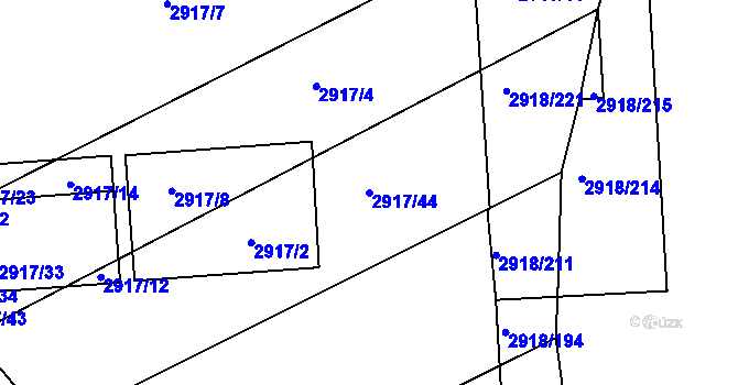 Parcela st. 2917/44 v KÚ Zbraslav, Katastrální mapa
