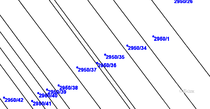 Parcela st. 2950/35 v KÚ Zbraslav, Katastrální mapa