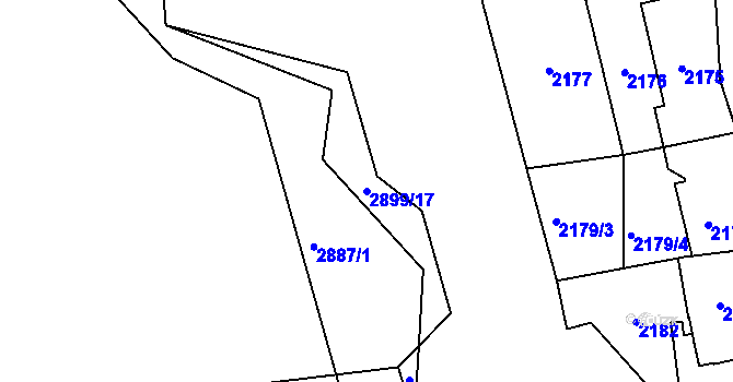 Parcela st. 2899/17 v KÚ Zbraslav, Katastrální mapa
