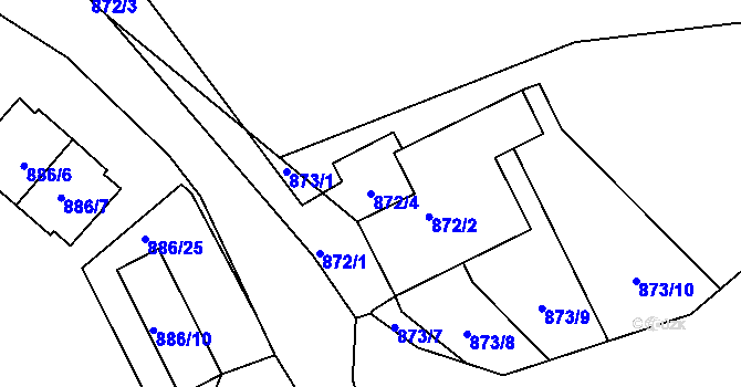 Parcela st. 872/4 v KÚ Zbraslav, Katastrální mapa