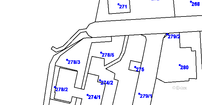 Parcela st. 278/5 v KÚ Zbraslav, Katastrální mapa
