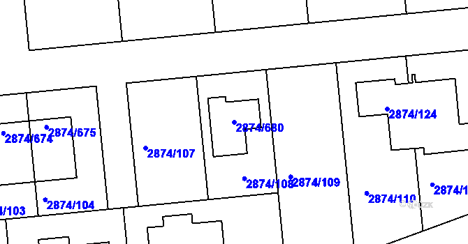 Parcela st. 2874/680 v KÚ Zbraslav, Katastrální mapa