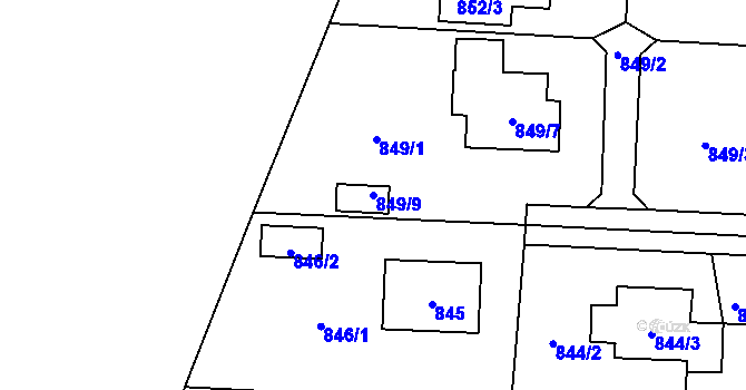 Parcela st. 849/9 v KÚ Zbraslav, Katastrální mapa