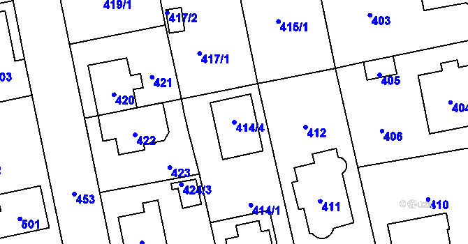 Parcela st. 414/4 v KÚ Zbraslav, Katastrální mapa