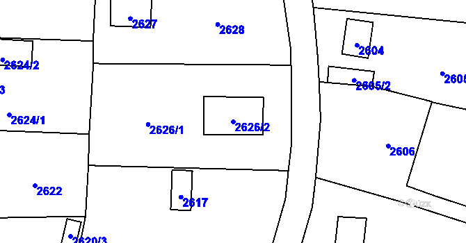 Parcela st. 2626/2 v KÚ Zbraslav, Katastrální mapa