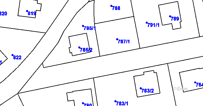 Parcela st. 784/2 v KÚ Zbraslav, Katastrální mapa