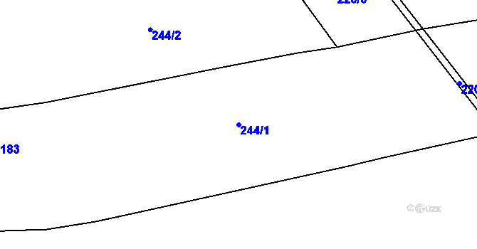 Parcela st. 244/1 v KÚ Zbraslav u Štědré, Katastrální mapa