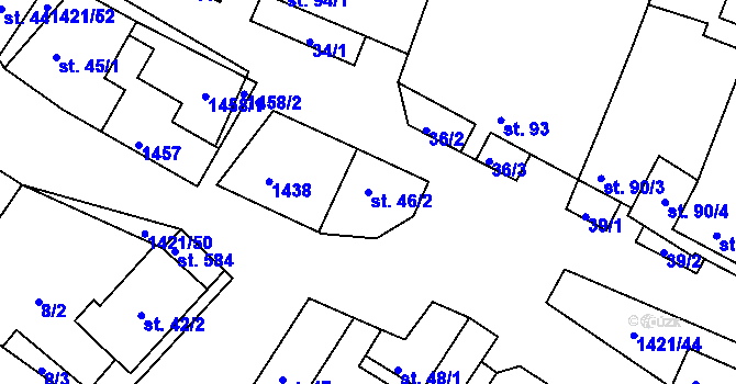Parcela st. 46/2 v KÚ Zbraslav na Moravě, Katastrální mapa
