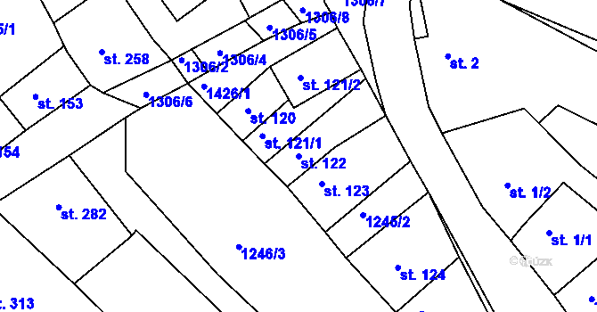 Parcela st. 122 v KÚ Zbraslav na Moravě, Katastrální mapa