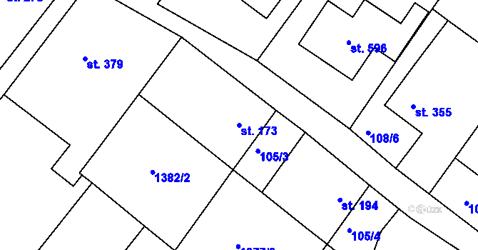 Parcela st. 173 v KÚ Zbraslav na Moravě, Katastrální mapa