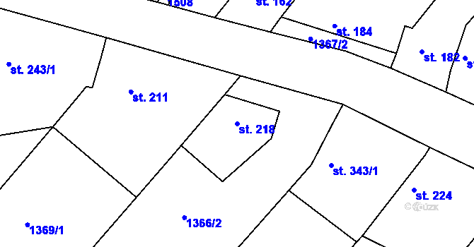 Parcela st. 218 v KÚ Zbraslav na Moravě, Katastrální mapa