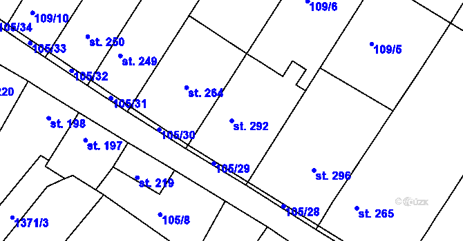 Parcela st. 292 v KÚ Zbraslav na Moravě, Katastrální mapa