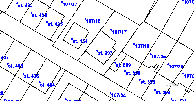 Parcela st. 397 v KÚ Zbraslav na Moravě, Katastrální mapa