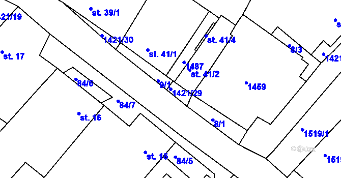 Parcela st. 1421/29 v KÚ Zbraslav na Moravě, Katastrální mapa
