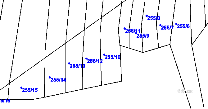 Parcela st. 255/10 v KÚ Zbraslav na Moravě, Katastrální mapa