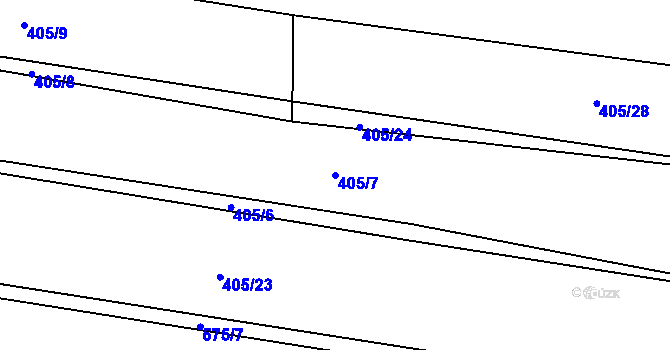 Parcela st. 405/7 v KÚ Zbraslav na Moravě, Katastrální mapa