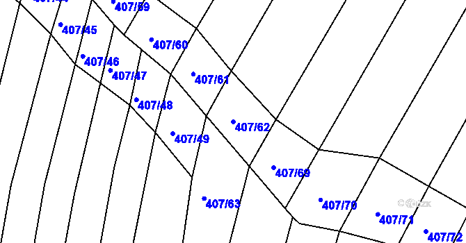 Parcela st. 407/62 v KÚ Zbraslav na Moravě, Katastrální mapa