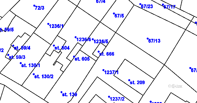 Parcela st. 666 v KÚ Zbraslav na Moravě, Katastrální mapa