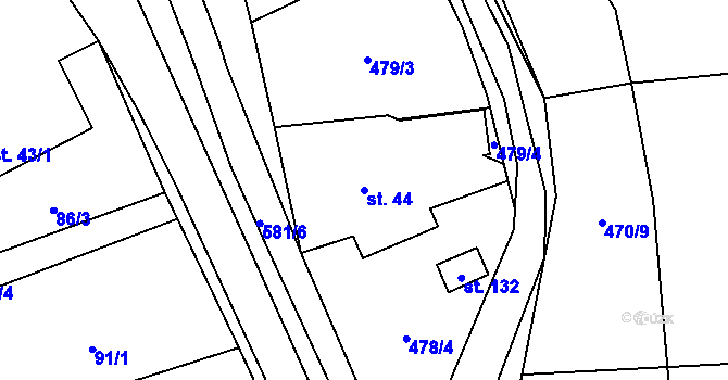 Parcela st. 44 v KÚ Zbraslavec, Katastrální mapa