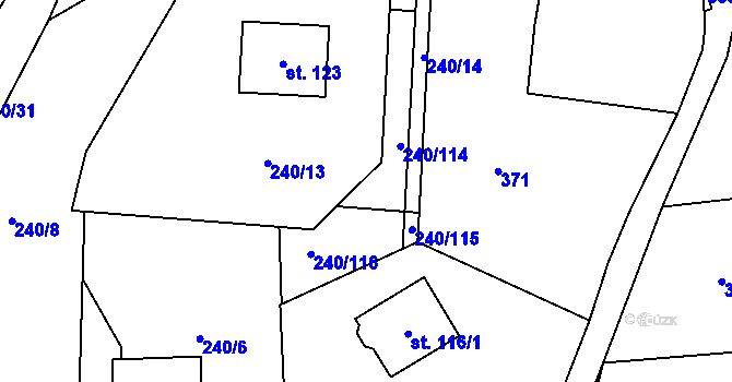 Parcela st. 240/26 v KÚ Zbraslavec, Katastrální mapa