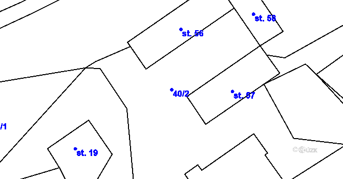 Parcela st. 40/2 v KÚ Rápošov, Katastrální mapa