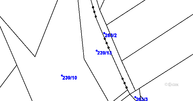 Parcela st. 239/13 v KÚ Rápošov, Katastrální mapa