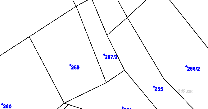 Parcela st. 267/2 v KÚ Útěšenovice, Katastrální mapa